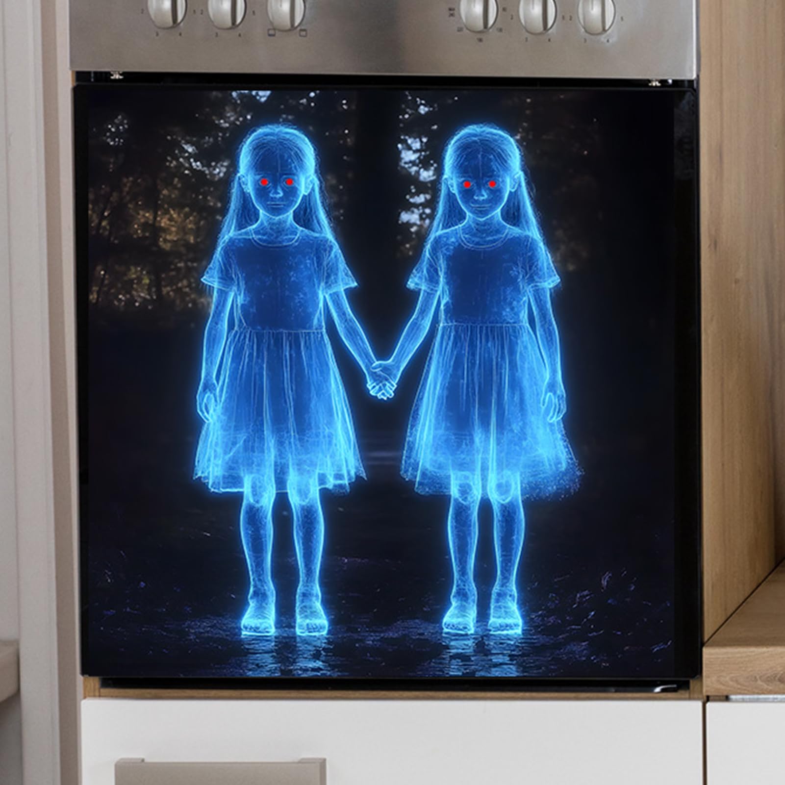 Pegatinas De Pared Halloween,Decoración De Calcomanías De Con Niña De Halloween | Suministros para Fiestas Decoración del Hogar Removible para Fiestas de Terror para Apartamentos,