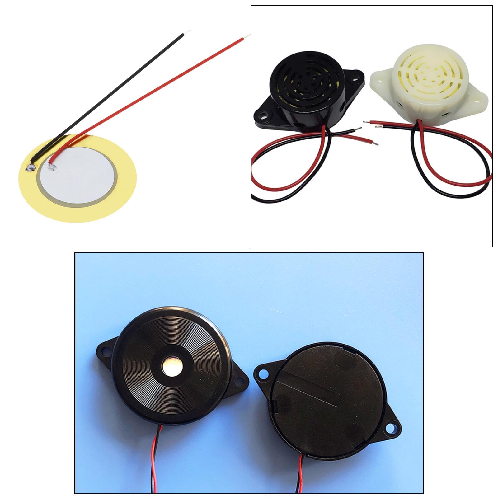 YINETTECH 10pcs 20mm Copper Disc Piezo Buzzer 2 Poles Buzzer Acoustic Pickup Transducer Elements for Touch Sensors Electronic Drum Triggers Buzzers - Image 3