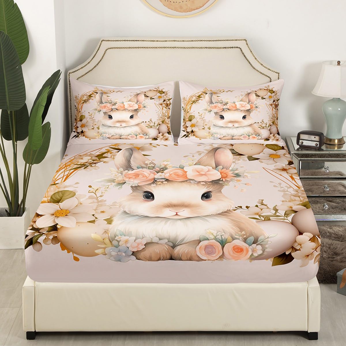 Lenzuolo Con Angoli 90x190 Homewish - Giraffa Carina Rosa, Morbido Microfibra Per Letto Singolo