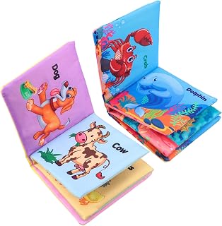Hohopeti 2 Peças Livro De Pano De Brinquedo Para Educação Infantil Brinquedos Para Crianças Conjunto De Brinquedos Oceânicos Livro De Pano Seguro Livro Para Bebês Educação Infantil Livro
