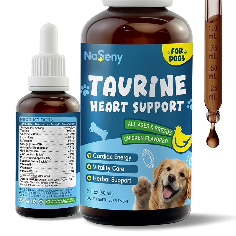 Suplemento para Cães em Gotas com Taurina, Ômega 3 e L-Carnitina NaSeny 60 mL