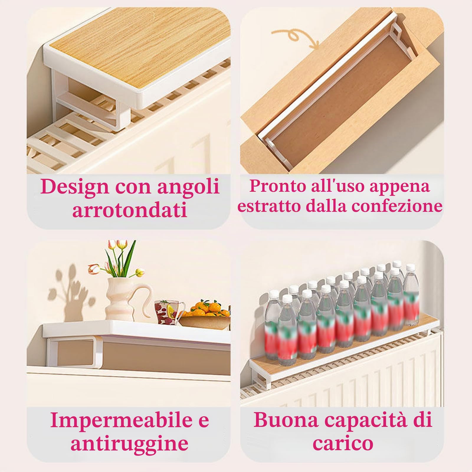 Mensola Sopra Termosifone, Mensola Per Radiatore Senza Foratura, Mensola Da Parete In Stile Moderno, Impermeabile, Per Camera Da Letto