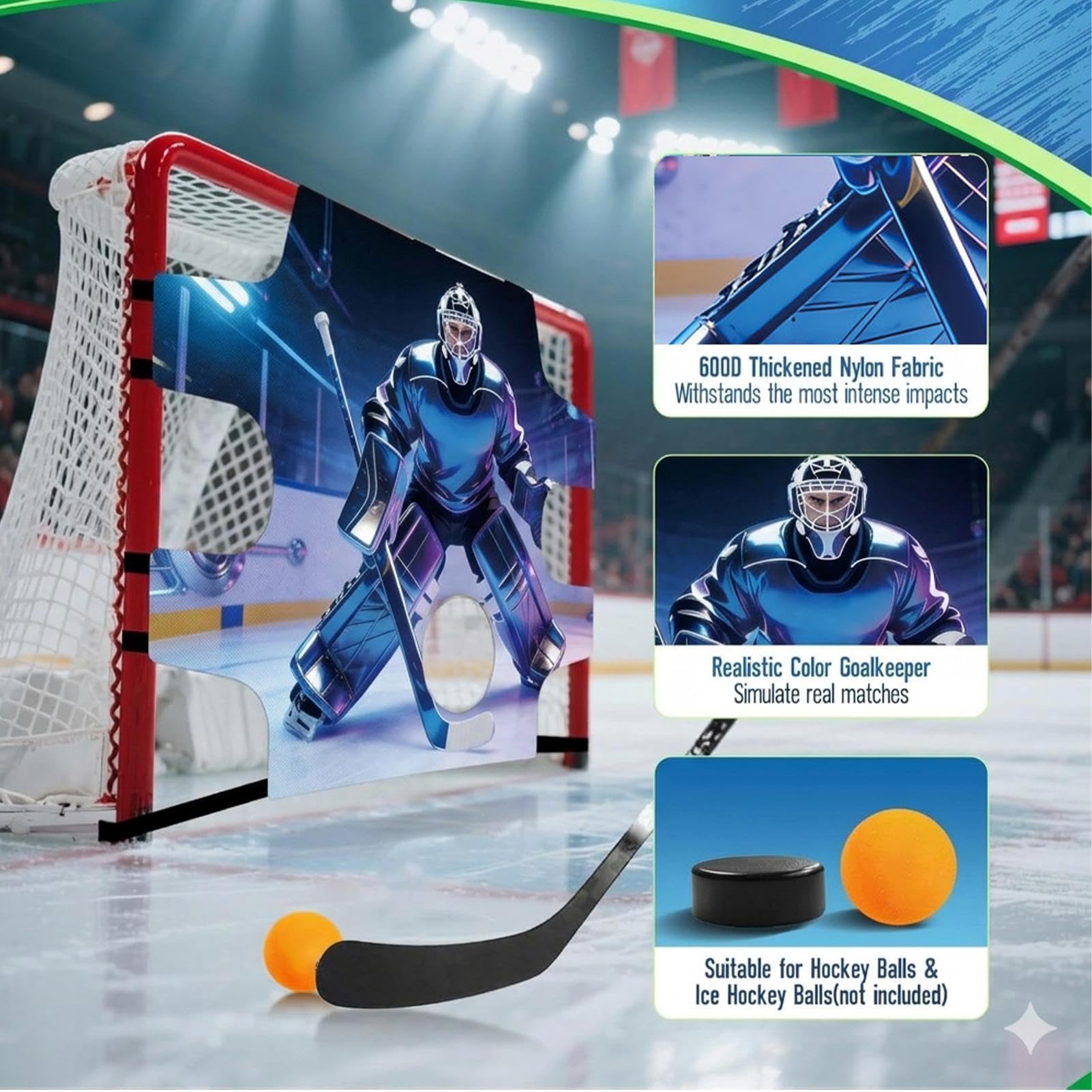 Générique Cibles But Hockey,Tapis d'Entraînement à | But de Hockey sur Glace - pour Filles Adolescents Adultes Entraînement De Sports De Rue Extérieur Intérieur Terrain Sol