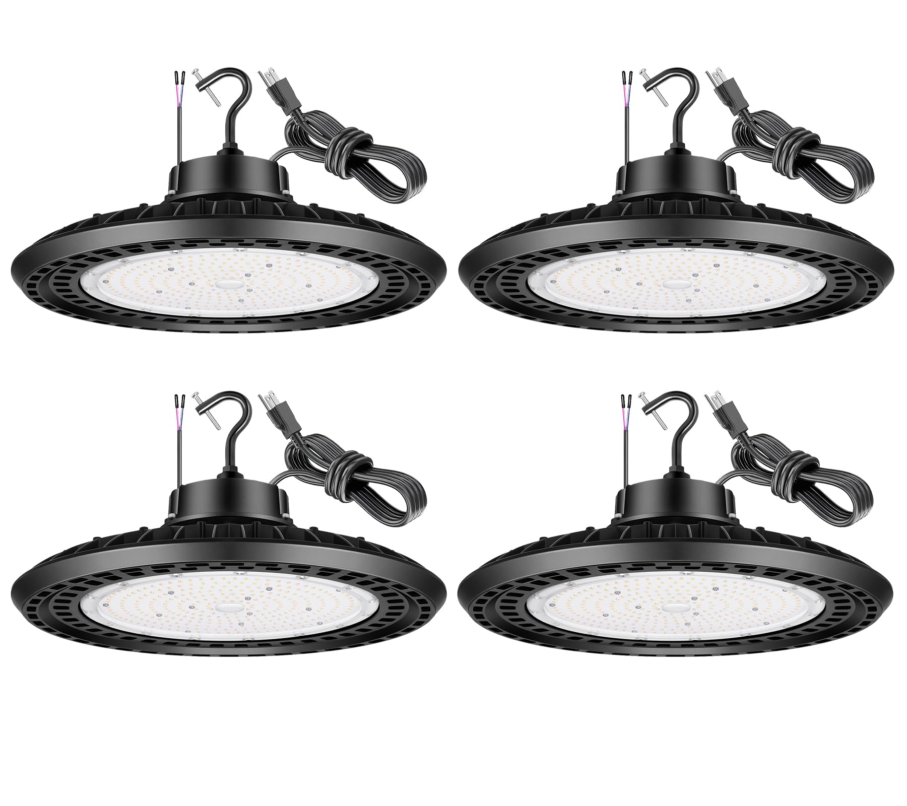 UFO LED High Bay Shop Lights 200W 4PACK 5000K for Warehouse Workshop