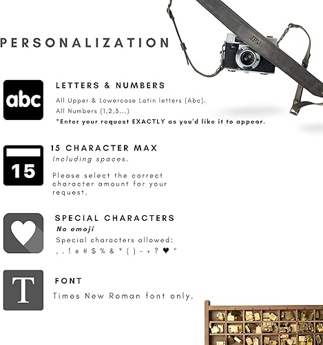 Miniatura 5 de PEGAI Correa de cámara DSLR personalizada 100% de piel, compatible con cámara Canon y Nikon  Arnés de cámara hecho a mano, regalos para fotógrafos,