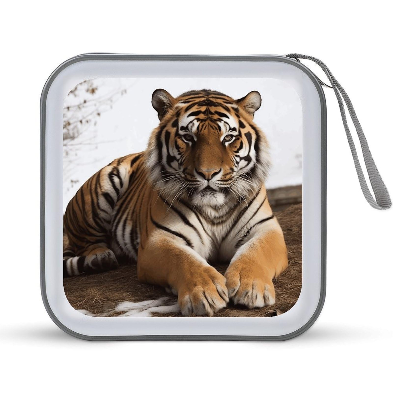 VstaDank - Big Tiger CD Case, Portable Storage, for Carrying Folders, Large Storage Disc Wallet, Hard Plastic Bag, DVD Disc Box, Folder
