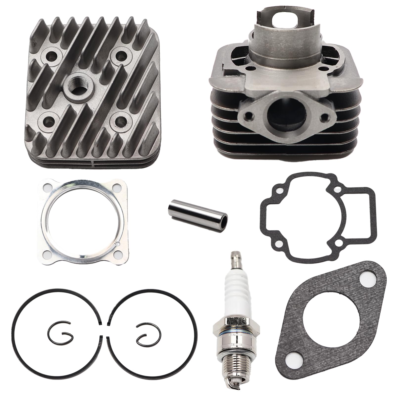 Kit Cilindro Gruppo termico DR Evolution 70cc D.48 Piggio AC ARIA SP.12 GHISA en fundición refrigerado por aire para motores Piggio Gilera 6 transferencias con escape elíptico y cabeza