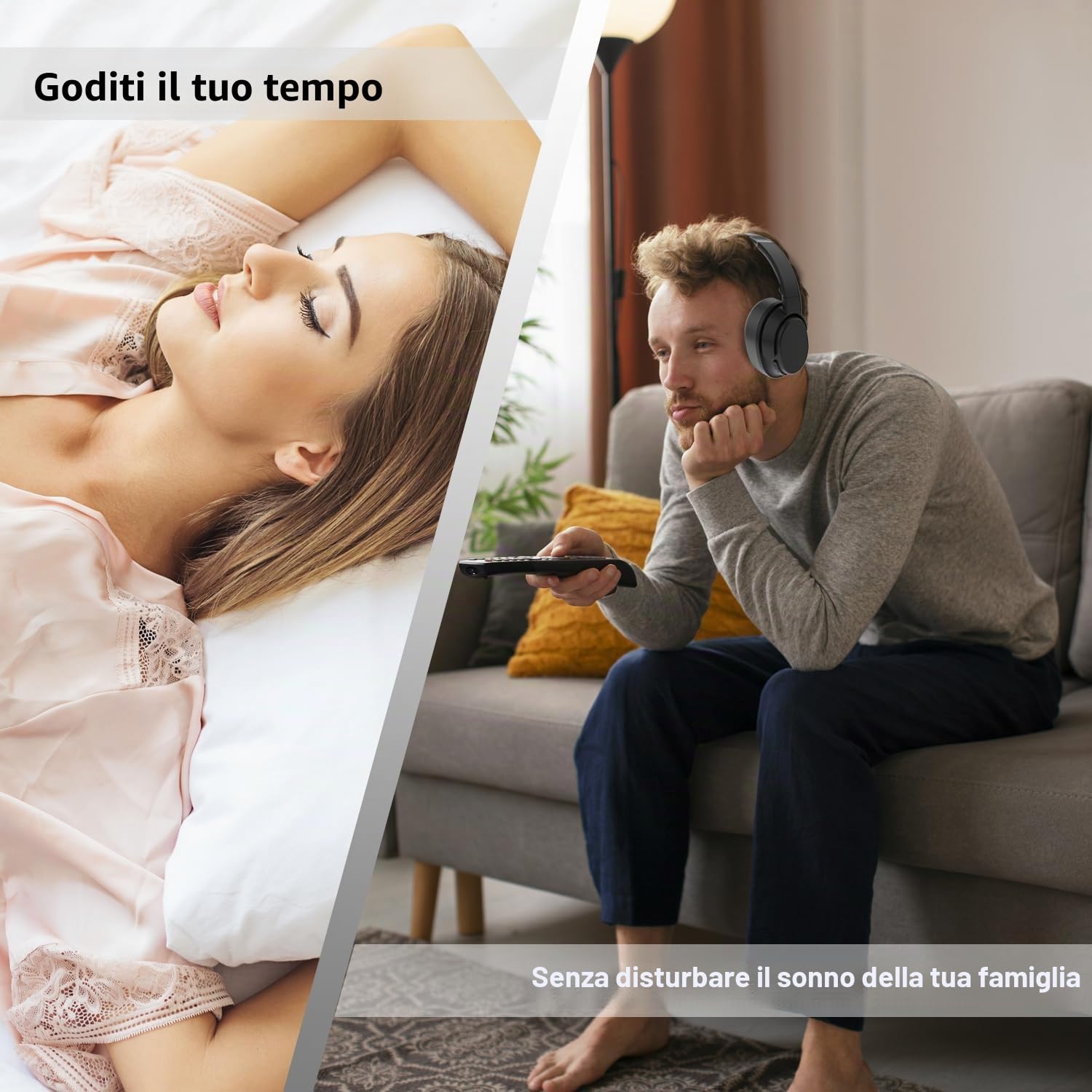 Cuffie wireless per TV, cuffie wireless per anziani con base di ricarica del trasmettitore, cuffie Bluetooth compatibili con tutti i televisori, nessun ritardo audio, plug and play, regalo per anziani