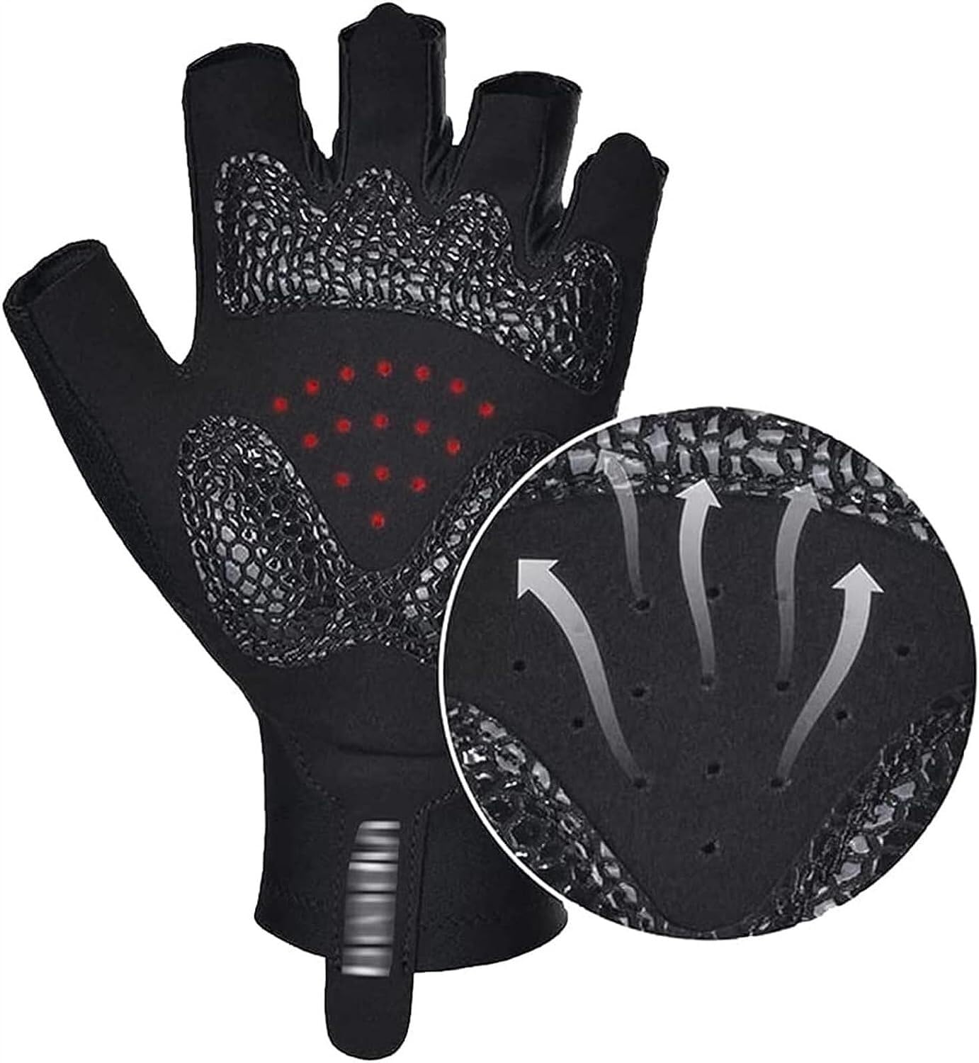 IRYZE Guantes Deportivos Guantes De Medio Dedo Levantamiento De Pesas Guantes De Ciclismo De Medio Dedo Almohadillas De Silicona En La Palma Hombre y Mujer