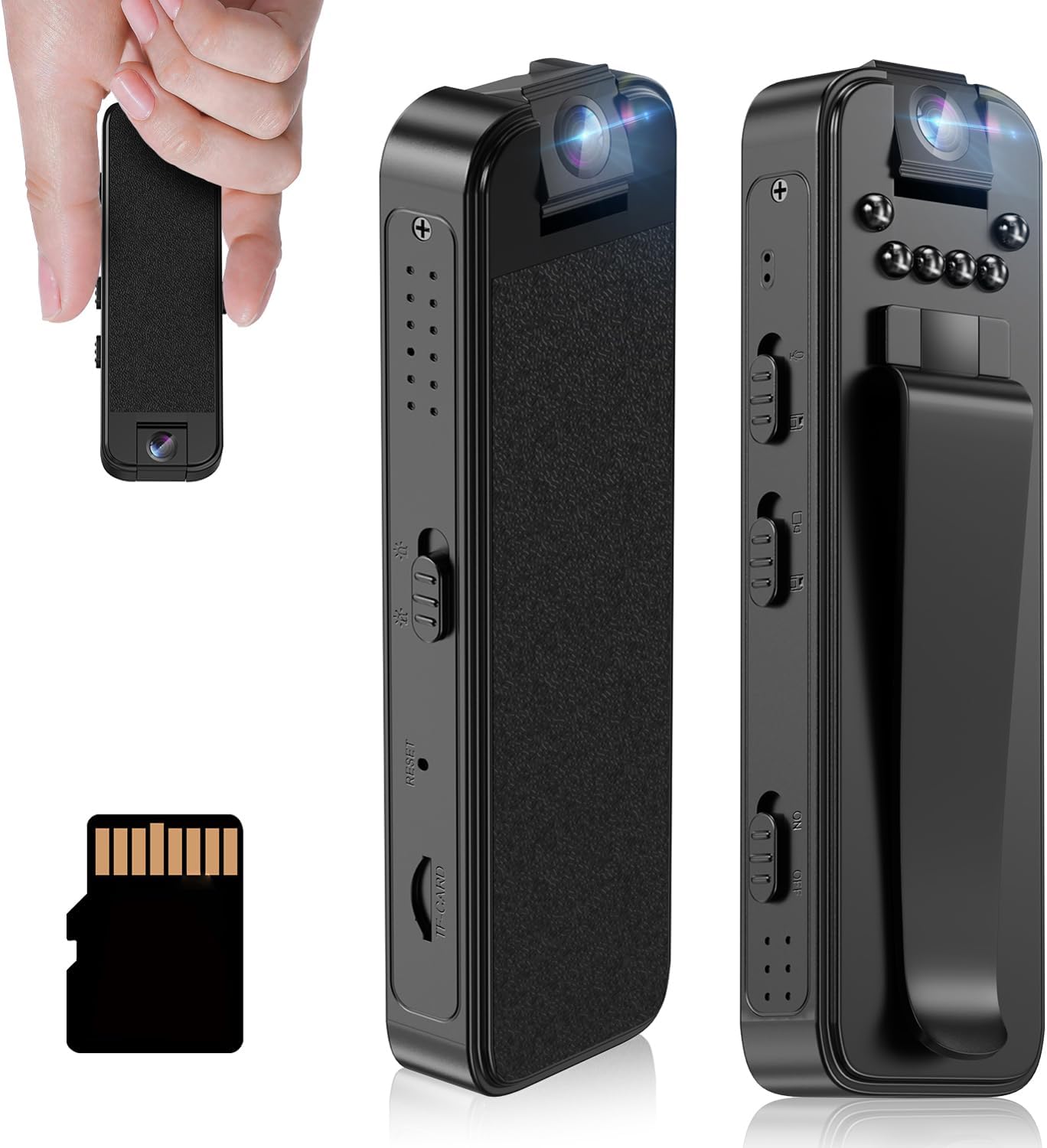 Mini Physique Digital camera with 64GB Reminiscence Card,Premium Moveable 1080P Small Physique Digital camera with Night time Imaginative and prescient and Movement Detection Wearable for Workplace, Legislation Enforcement, Safety Guard (64GB)