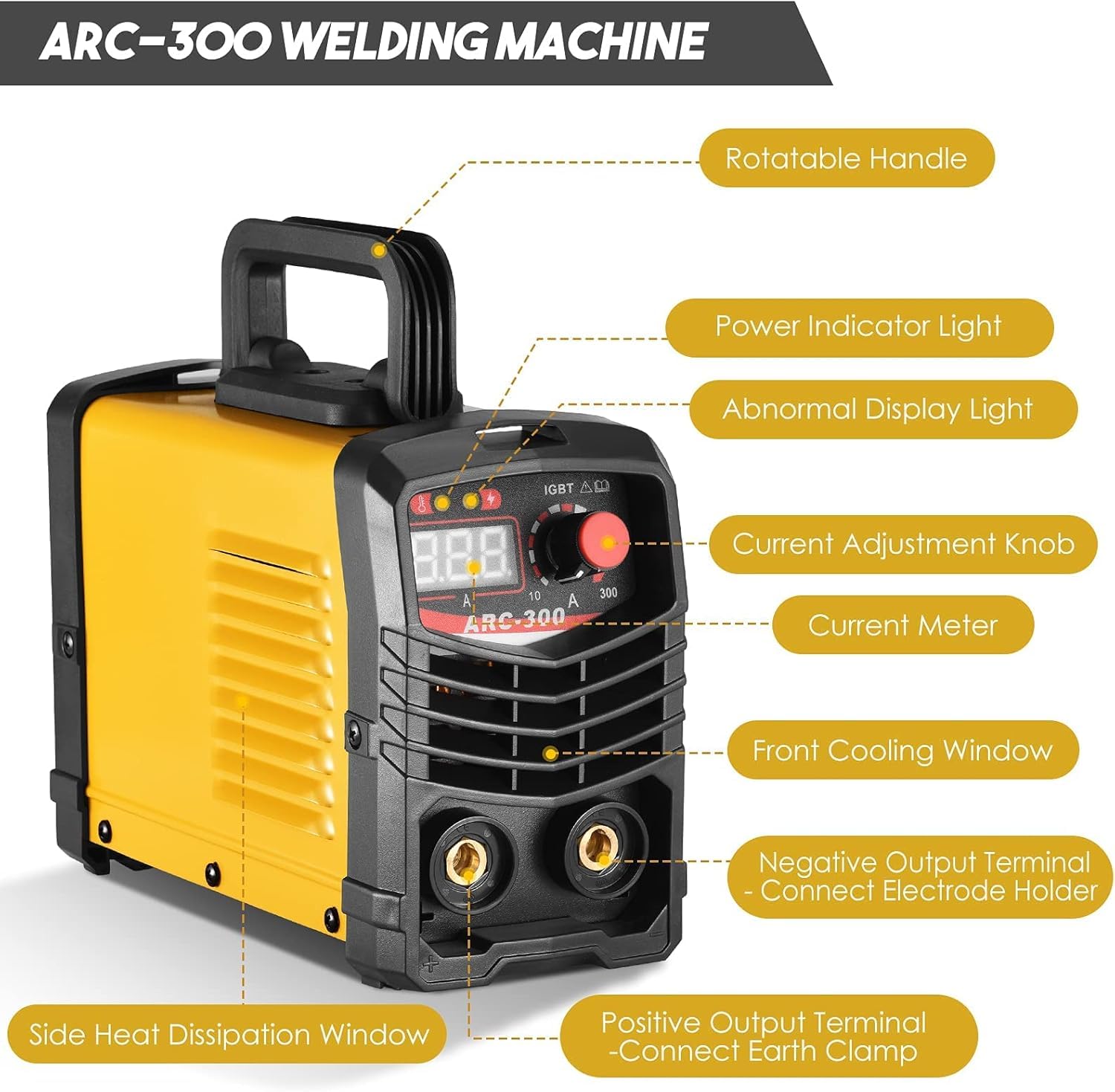 Poste à Souder, 300A 220V Poste a Souder Machine à souder IGBT Inverter Soudeuse Soudeuse d'inverseur Machine a Souder Soudeur Portable