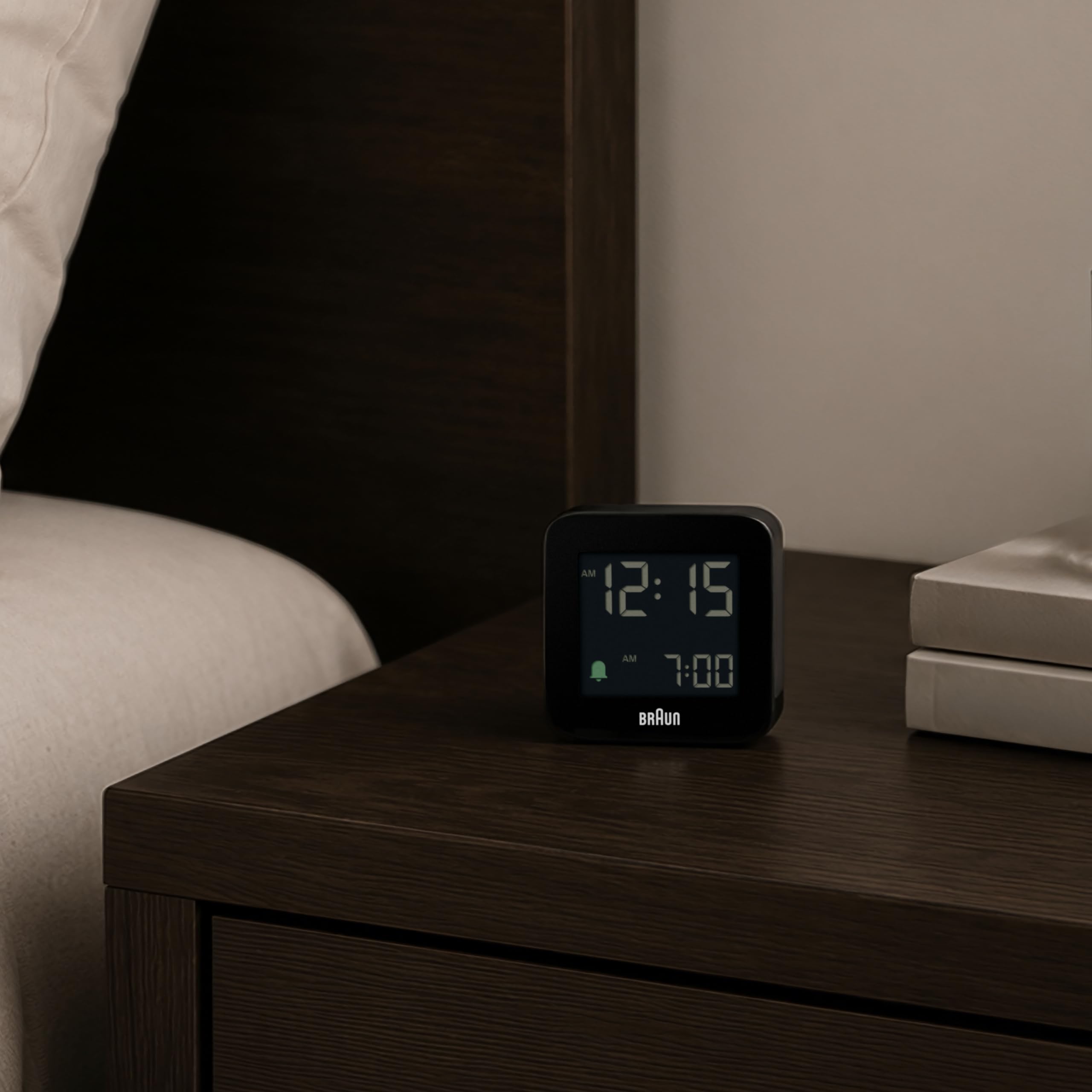 Braun Plastic Digital Travel Alarm Clock with Snooze, Compact Size, Negative LCD Display, Quick Set, Crescendo Beep Alarm in Black, Model BC08B (1-Pack) 3