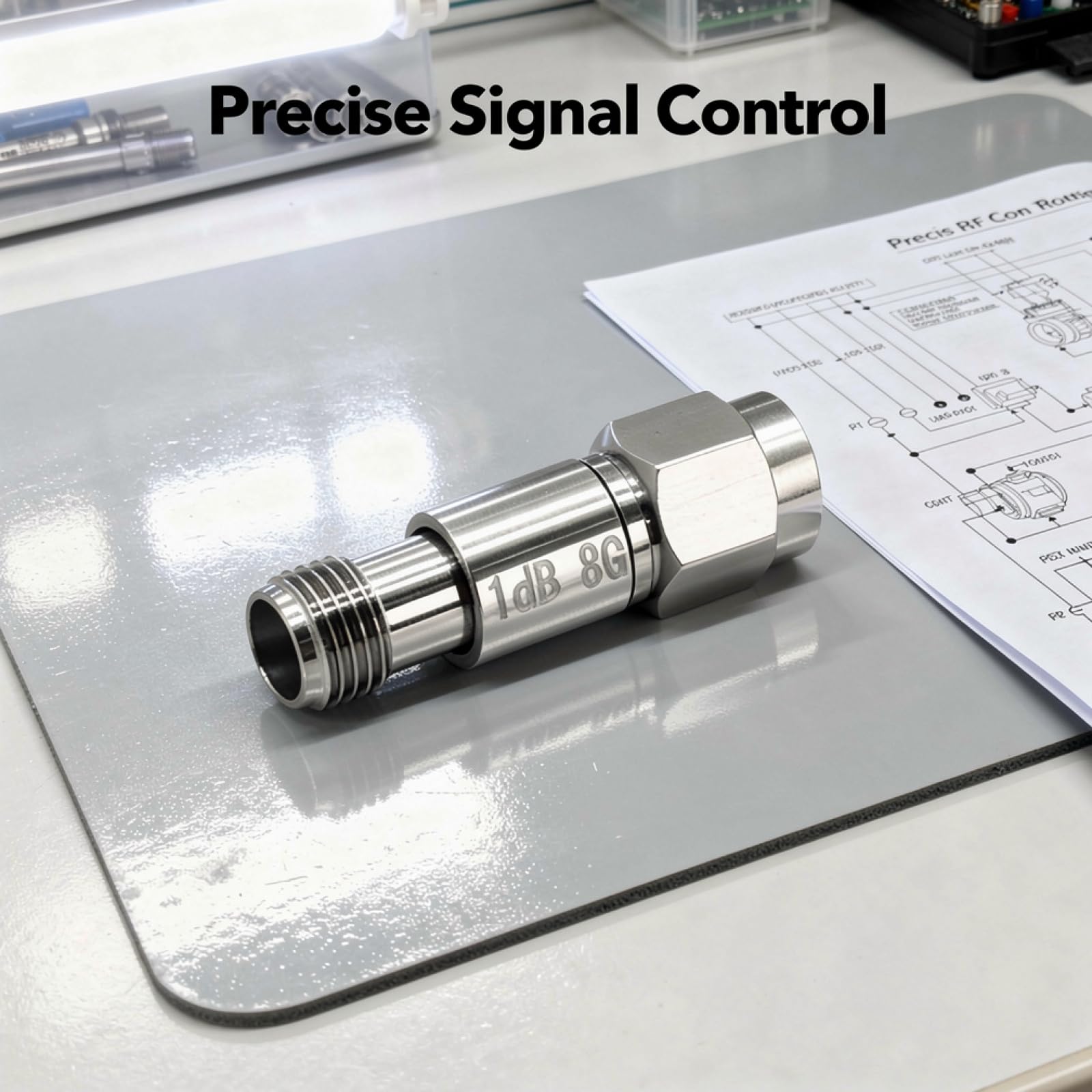 6 atenuadores RF, DC 8G SMA coaxiales de 2 W, atenuadores fijos de 1 dB a 20 dB, diseño compacto de cobre y acero inoxidable, adecuado para diversas necesidades de gestión de señales