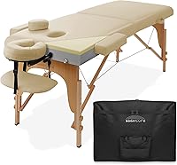 Vista 8 de Saloniture Mesa de masaje plegable de espuma viscoelástica profesional, portátil con funda de transporte, color negro