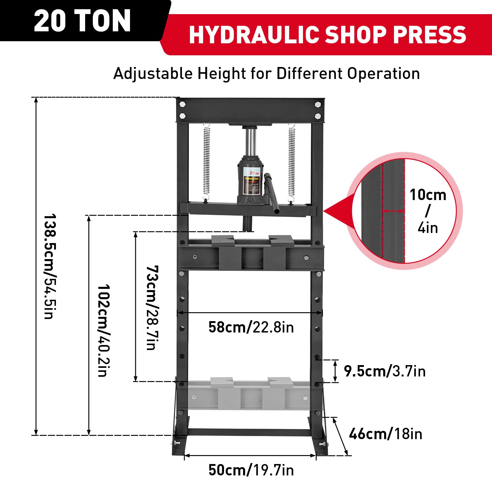Auto Repair Shop Press GarveeTech 20 Ton Heavy Duty Hydraulic Shop ...