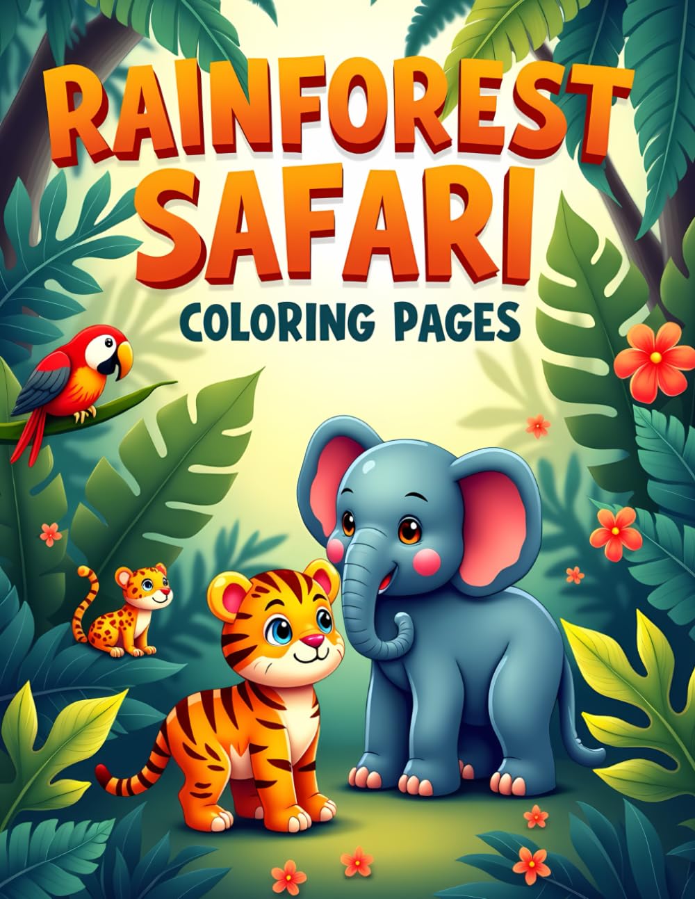 Rainforest Safari Coloring Pages: Exciting Safari-Style Rainforest Coloring Book with Wild Animals and Jungle Scenes for Kids