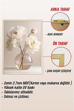 Kututr Ahşap Çerçeveli Mdf Tablo Seti Salon Ve Oturma Odası Için Çt3086,Çerçeveli 3086 42 X 62