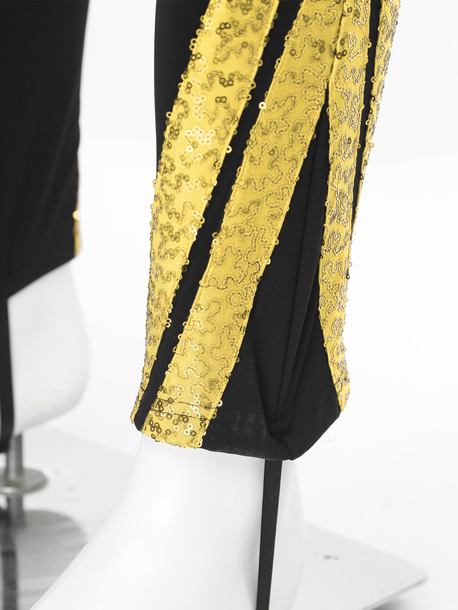 Pantalón de danza para hombre (pegajoso), diseño artístico con lentejuelas