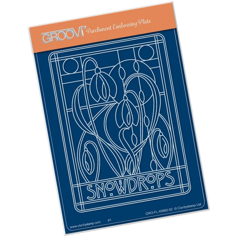 Clarity Stamps Art Nouveau Snowdrops A6 Groovi Plate