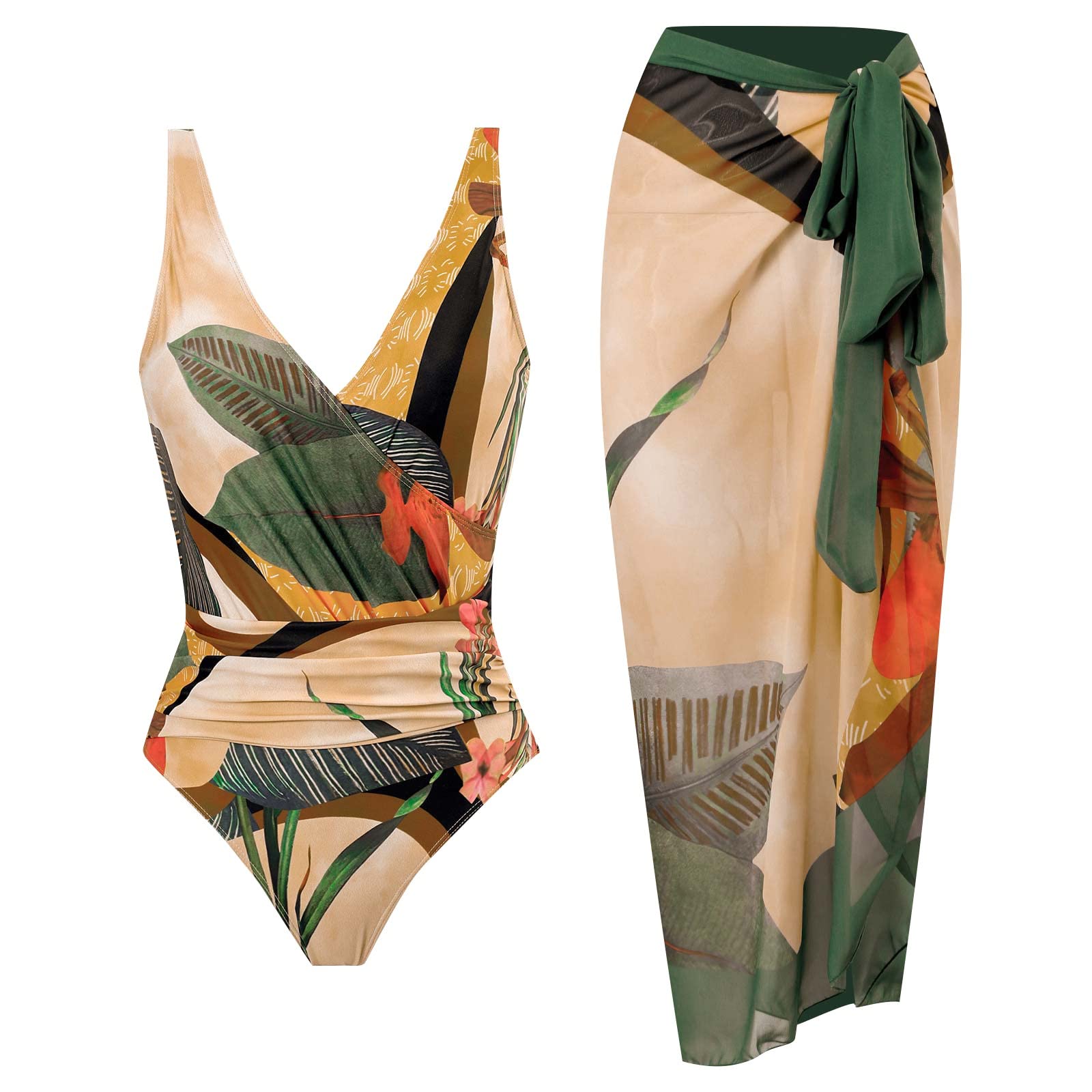 uxxnjfg Bañadores Mujer Natacion Conjuntos Dos Piezas Verano 2024 Reductor Barriga Swimsuit Estampado Flores Bañador Deportivo Bañadores con Relleno Surf Playa Beachwear