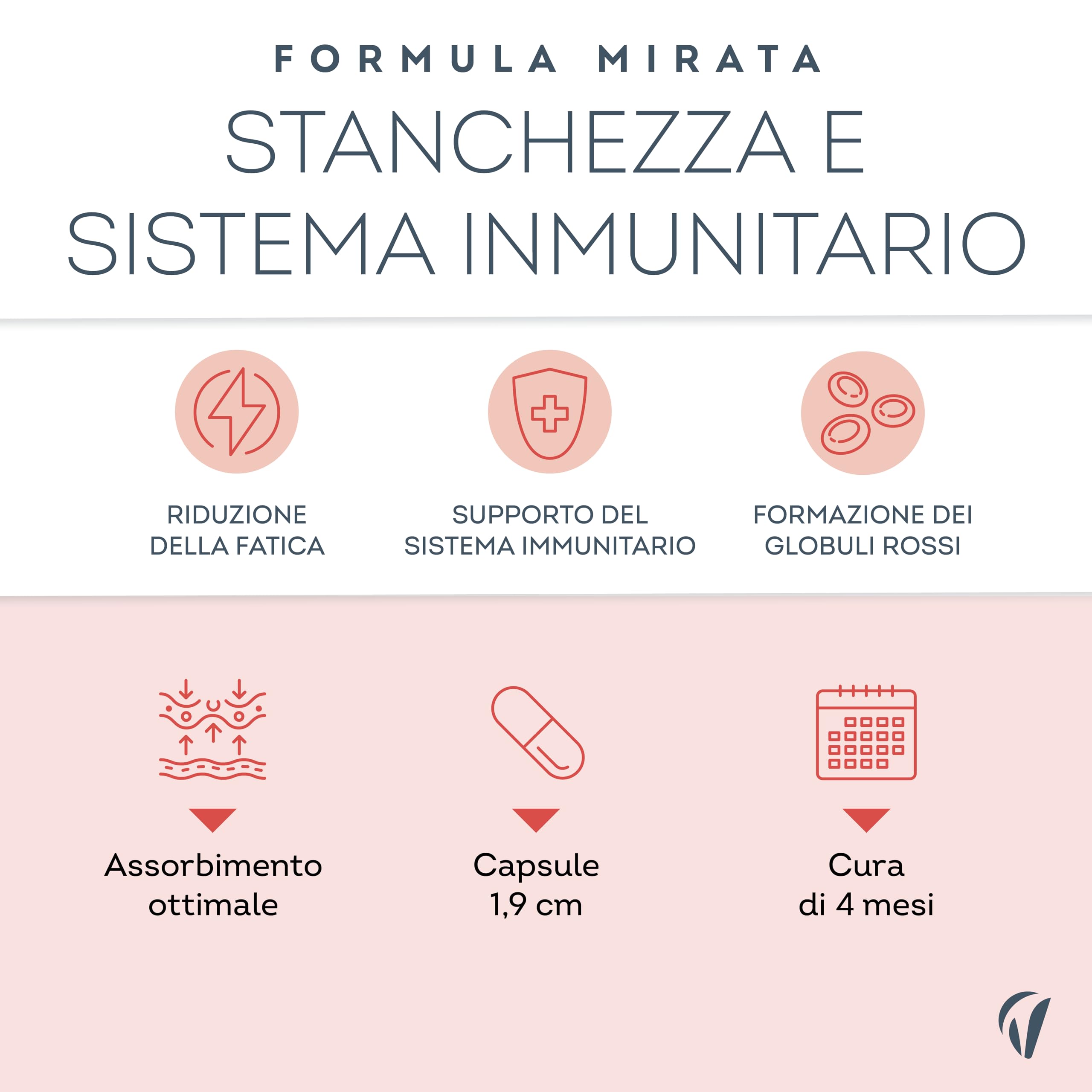 Ferro con Vitamina C - Alta Biodisponibilità (Ferro Bisglicinato Chelato) - Per Energia e Sistema Immunitario - Vegano, Senza Additivi - 180 Capsule - Vitavea