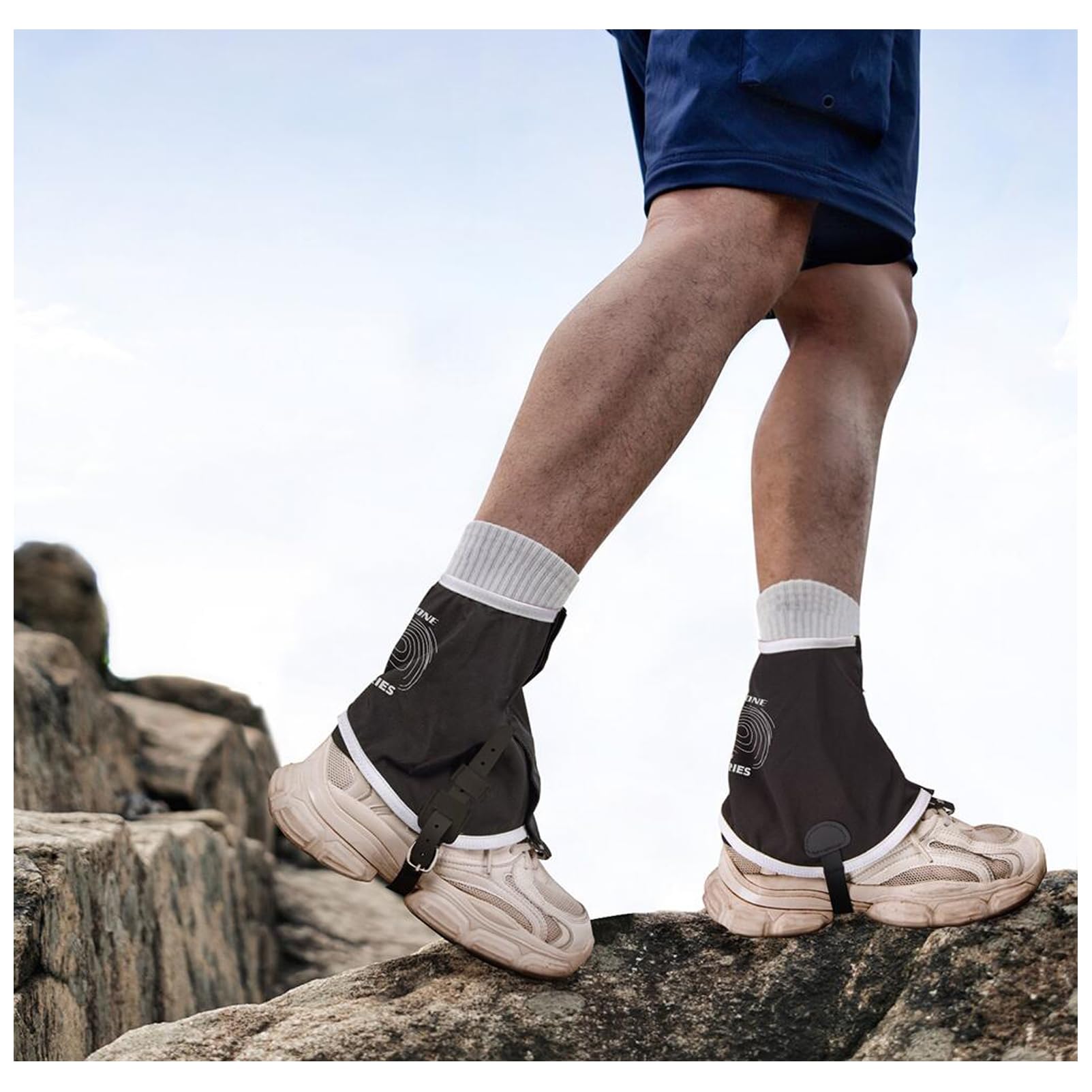 Ghette corte impermeabili, copriscarpe basse con fasce elastiche, ghette alla caviglia per alpinismo, escursionismo, campeggio, arrampicata, trail running