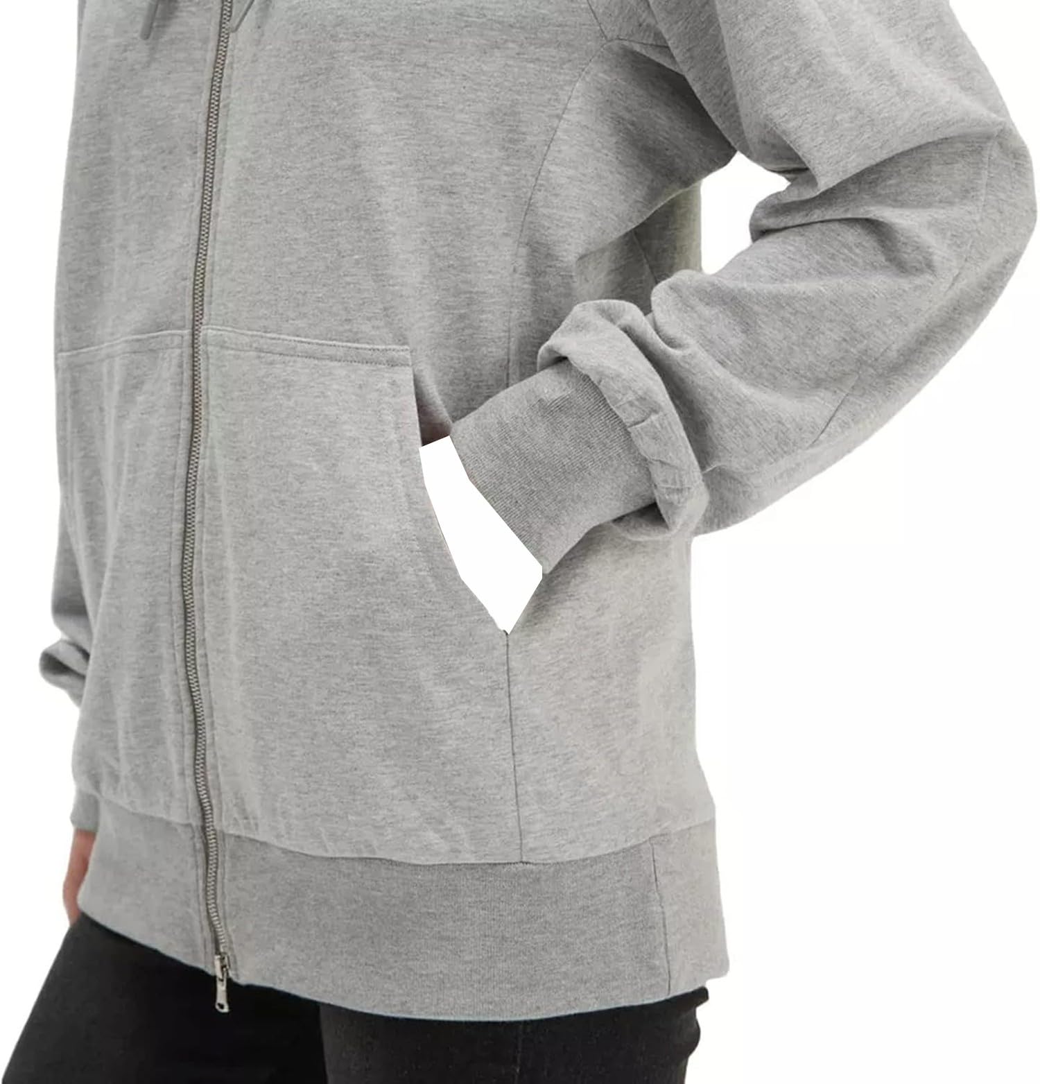 Sudadera Faraday Cremallera Protección EMF Capa Tela Plateada Bloqueo Radiación 5G WiFi RF Microondas Mujeres Embarazadas