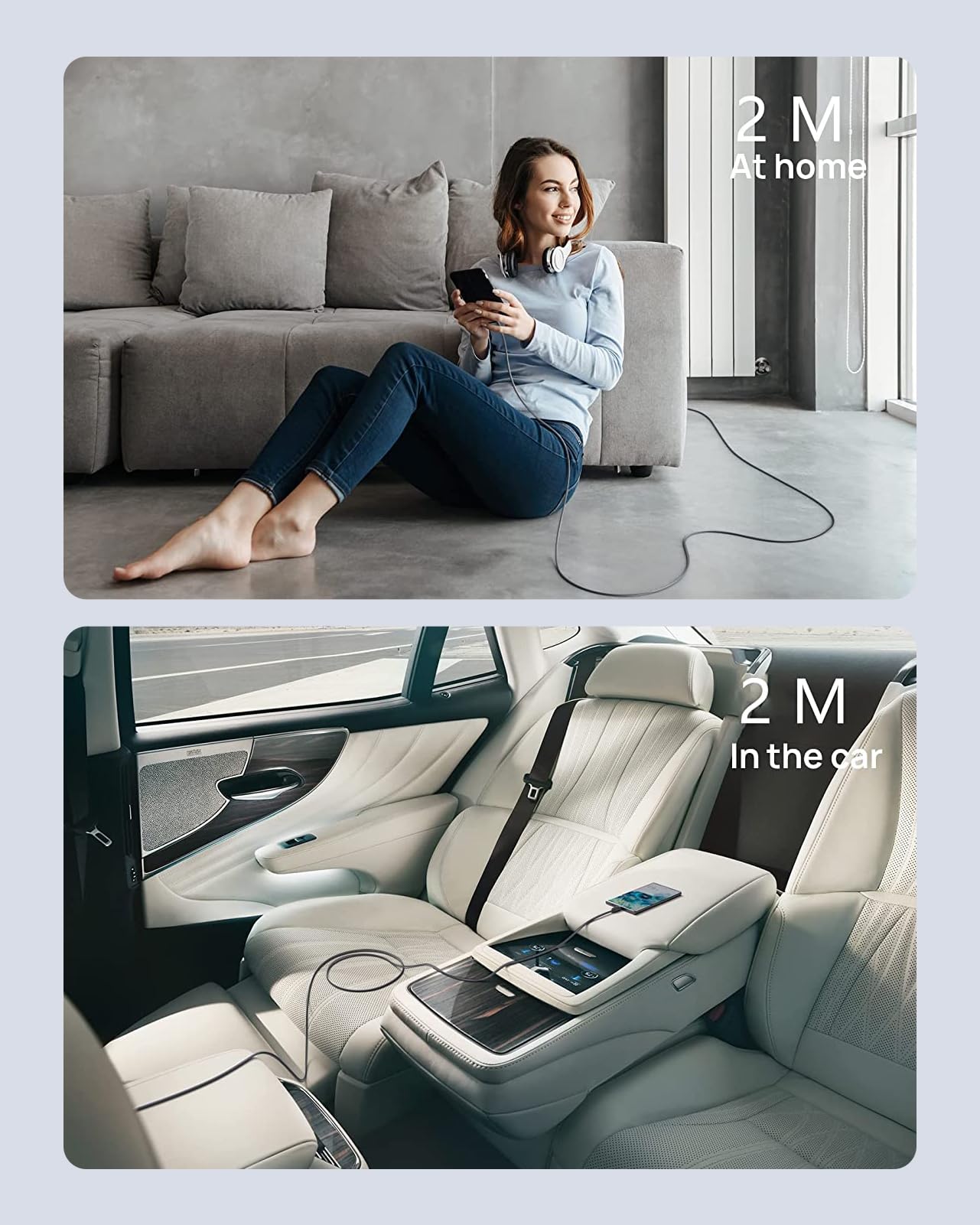 IDISON Kabel USB C Lightning, Certyfikowany Przez MFi Kabel ładowania iPhone type C 2M+1M 2 PACK, kabel szybkiego ładowania Apple Power Delivery iPhone 14/14 Pro/13/13 Mini/12 Pro MAX/XS/XR/SE/iPad