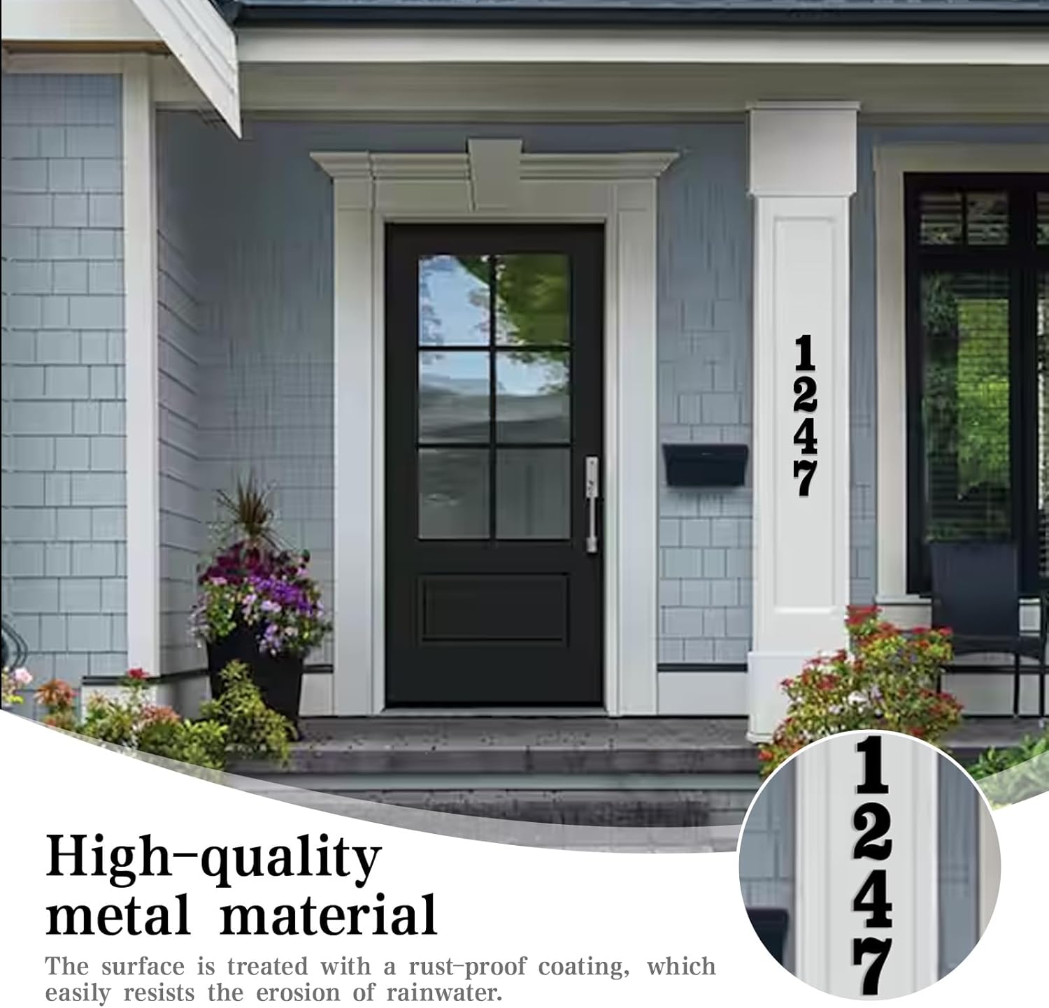 6" House Numbers for Outside Modern Address Sign - Matte Black Metal Letters Door Numbers Plaque for Home Street Garden & Office Weatherproof Number Letters (Symbol &)