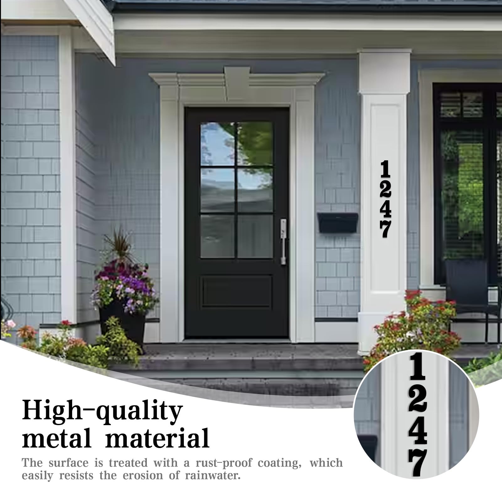 5 Inch Matte Black Rustproof House Numbers Letters,Heavy-Duty Metal Address Numbers for House,Weatherproof 0-9 Numbers & A-Z Outdoor Metal Letters Full Set for Door,Gate,Mailbox(5) - Image 2