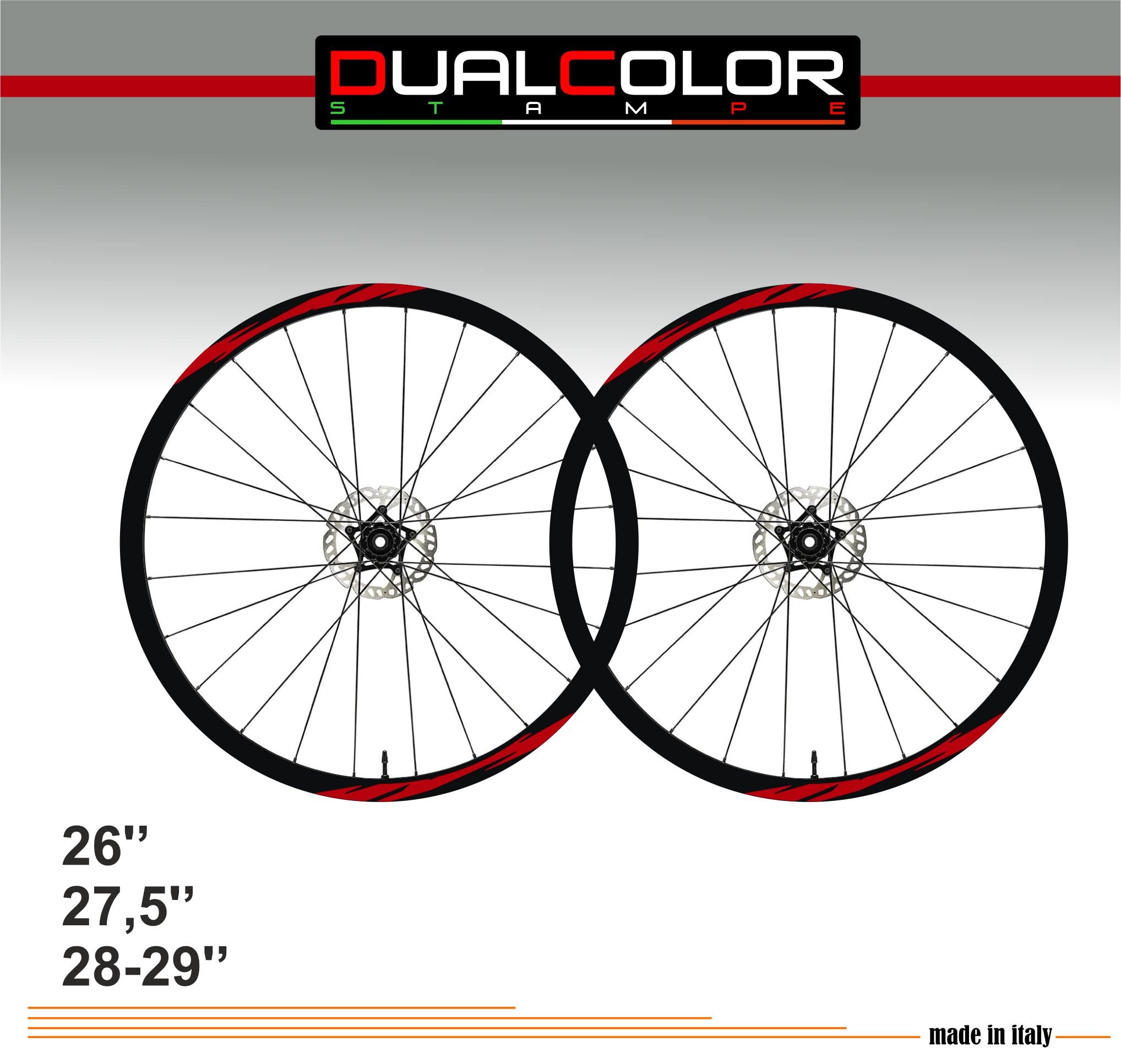 DualColorStampe Autocollants Jantes Vélo 26-29 Pouces - Décoration VTT Orange 35 (28-29 Pouces)