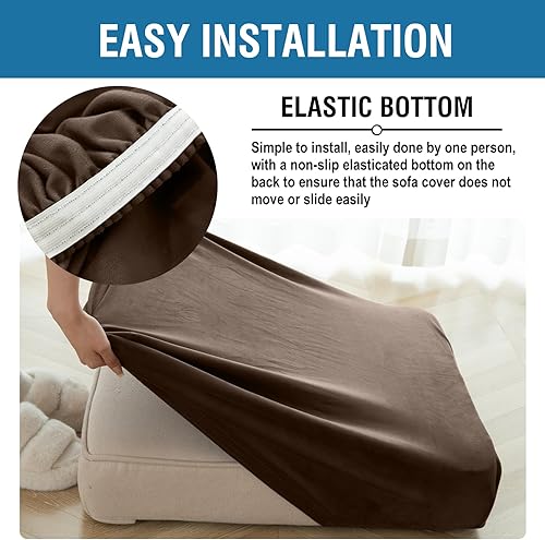 Vista 23 de Funda para Sofá de Terciopelo Elástico Funda de Cojín de Sofá 1 Pieza - Funda Elástica Lavable para Asiento o Respaldo, Fundas de Asiento para Sofás