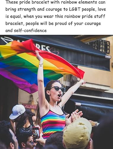 Miniatura 3 de Long tiantian 2 pulseras de orgullo arcoíris coloridas hechas a mano trenzadas para gays lesbianas ajustables, pulseras de amistad de orgullo LGBT