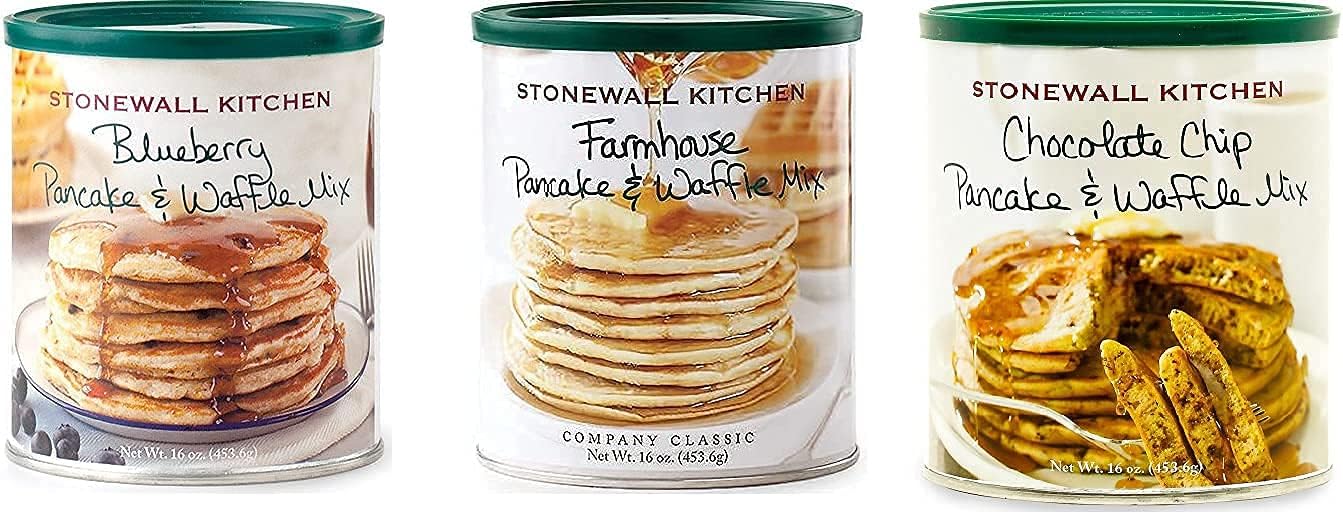 Stonewall KitchenSuper Pancake and Waffle Set - Includes 16 oz Farmhouse Pancake Mix and 16 oz Blueberry Pancake Mix and 16 oz Chocolate Chip Pancake & Waffle Mix