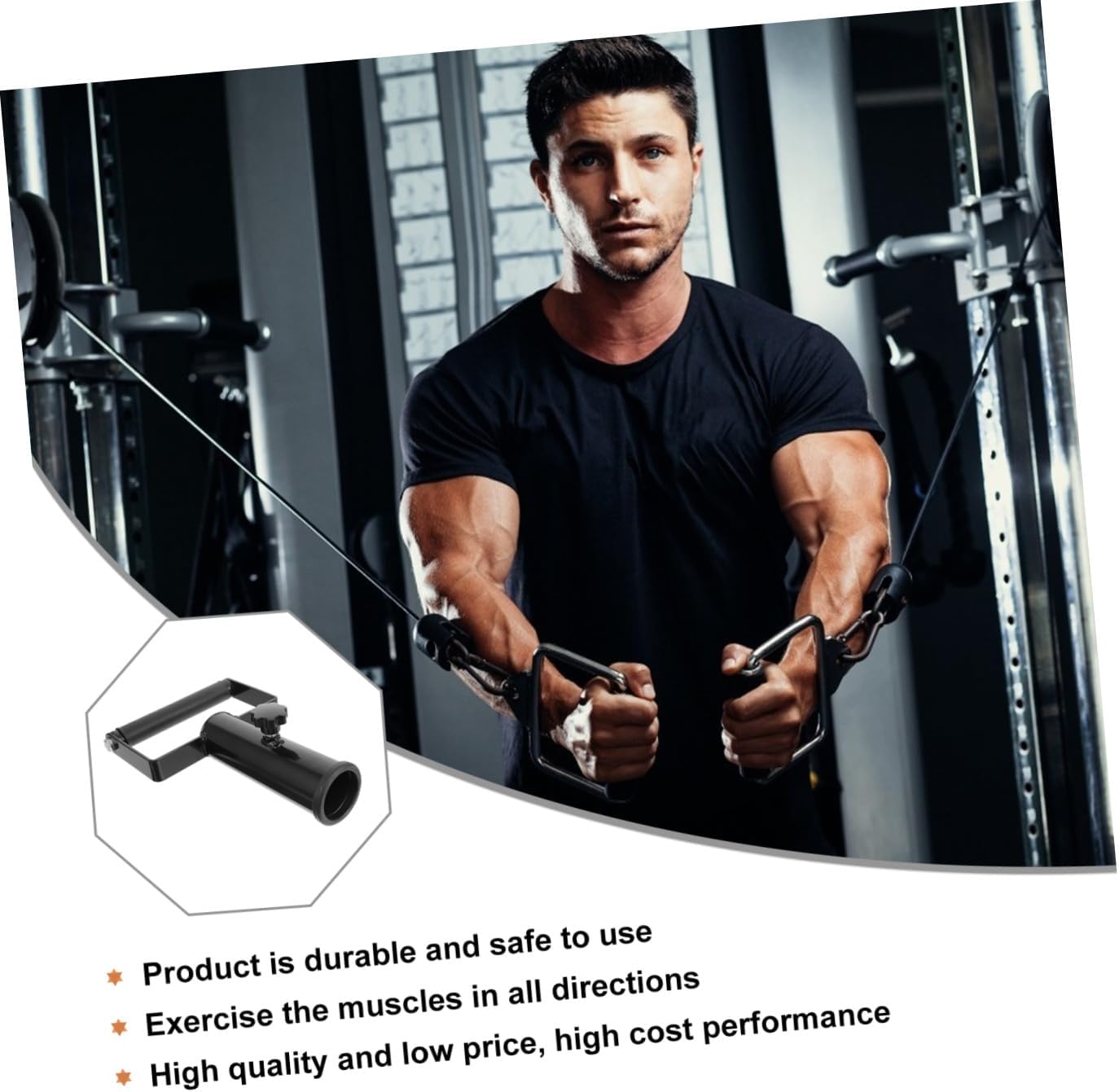 1pc Bar Row Attachment for Barbell Handle for Muscle Workouts Non- Grip Fitness Equipment for Home and Gym Use for Strength Training and Core Exercises