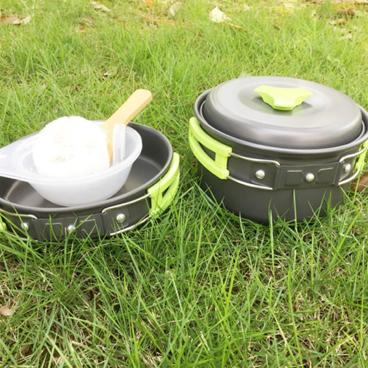 Black Portable Camping Cookware Set for 1-2 People