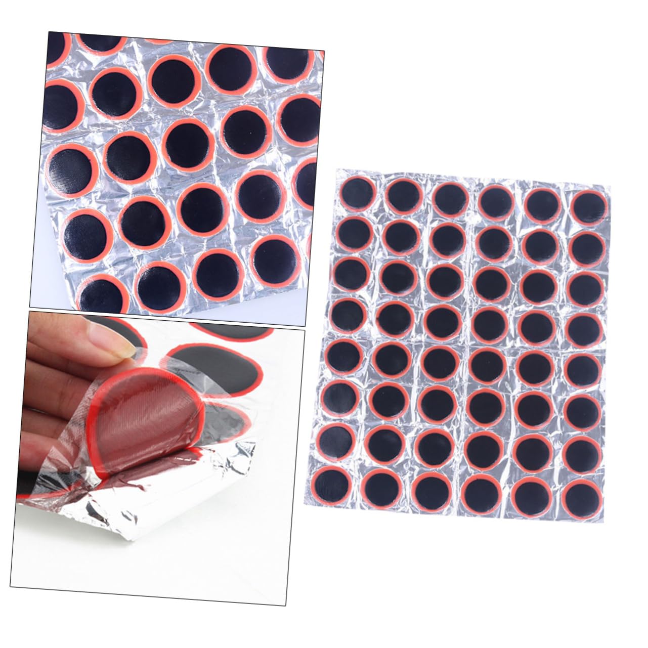 GALPADA 48Pcs Patch Kit for Motorbike Bicycle Repair Lightweight Tire Repair Tool for Emergency Puncture Fix Self Adhesive Rubber Patches Easy to Use