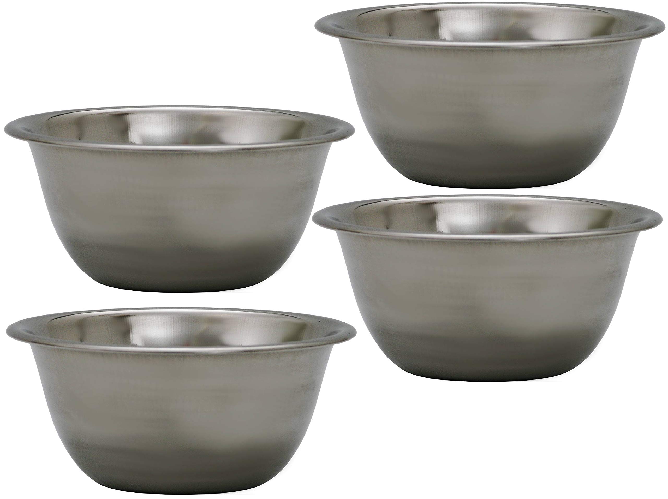 Excellent Houseware Set of 4 Small Stainless Steel Bowls Small Metal Bowls, Stainless Steel Metal, grey, 10 cm