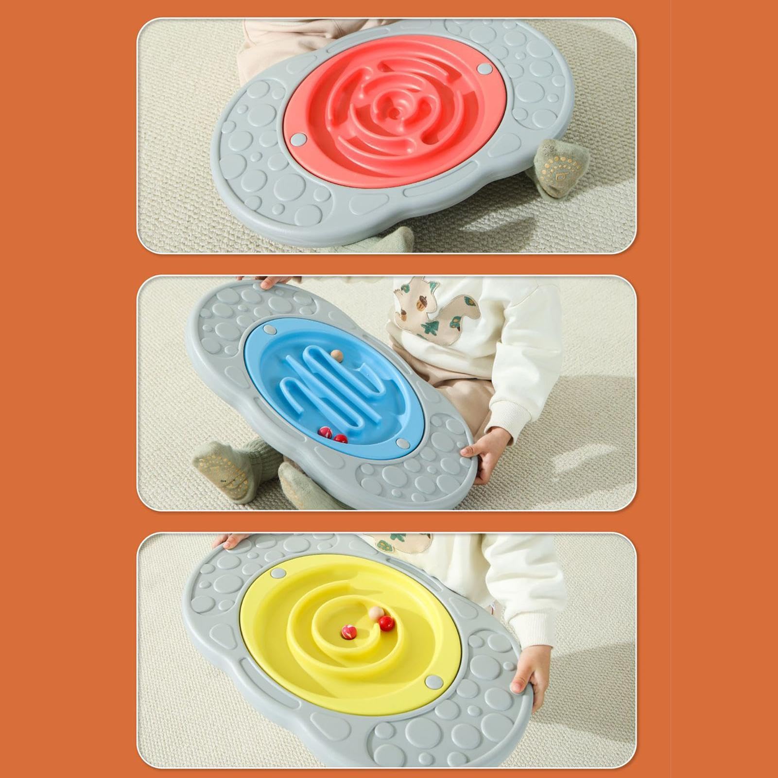 Wobble Board con Labirinto Antiscivolo Della Coordinazione | Tavola Di Equilibrio Per L'Integrazione Sensoriale Bambine 3-8 Anni, Prescolari E Alunni