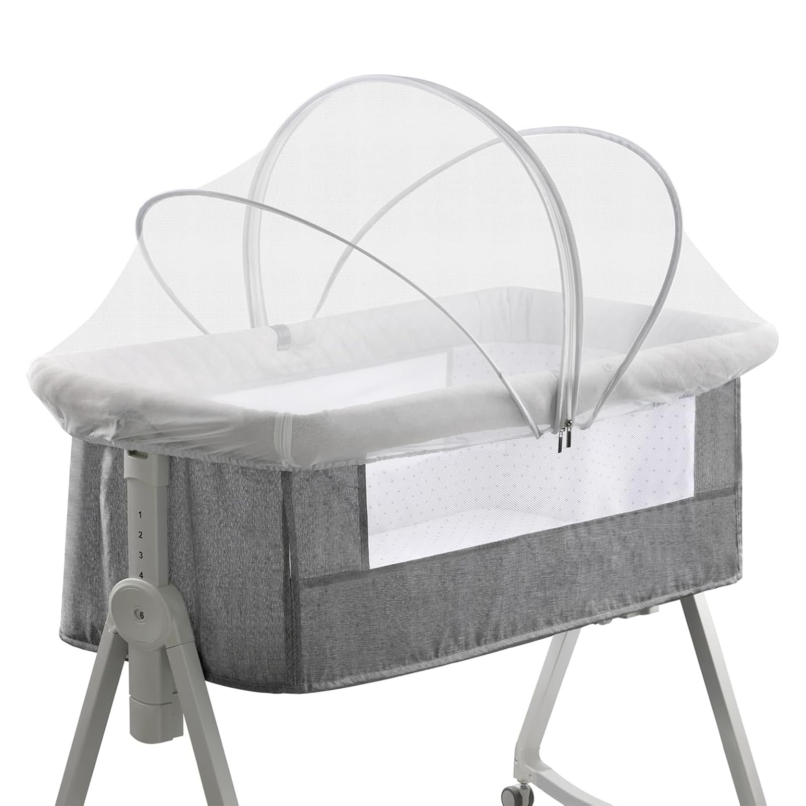 PZCC Moustiquaire Poussette, Moustiquaire Berceau Bebe, Moustiquaire Pliable pour BéBé, Respirant Protection Anti-Insectes, avec Fermeture Éclair, pour Berceau, Cododo, Voyage (Blanc, 55X100 cm)