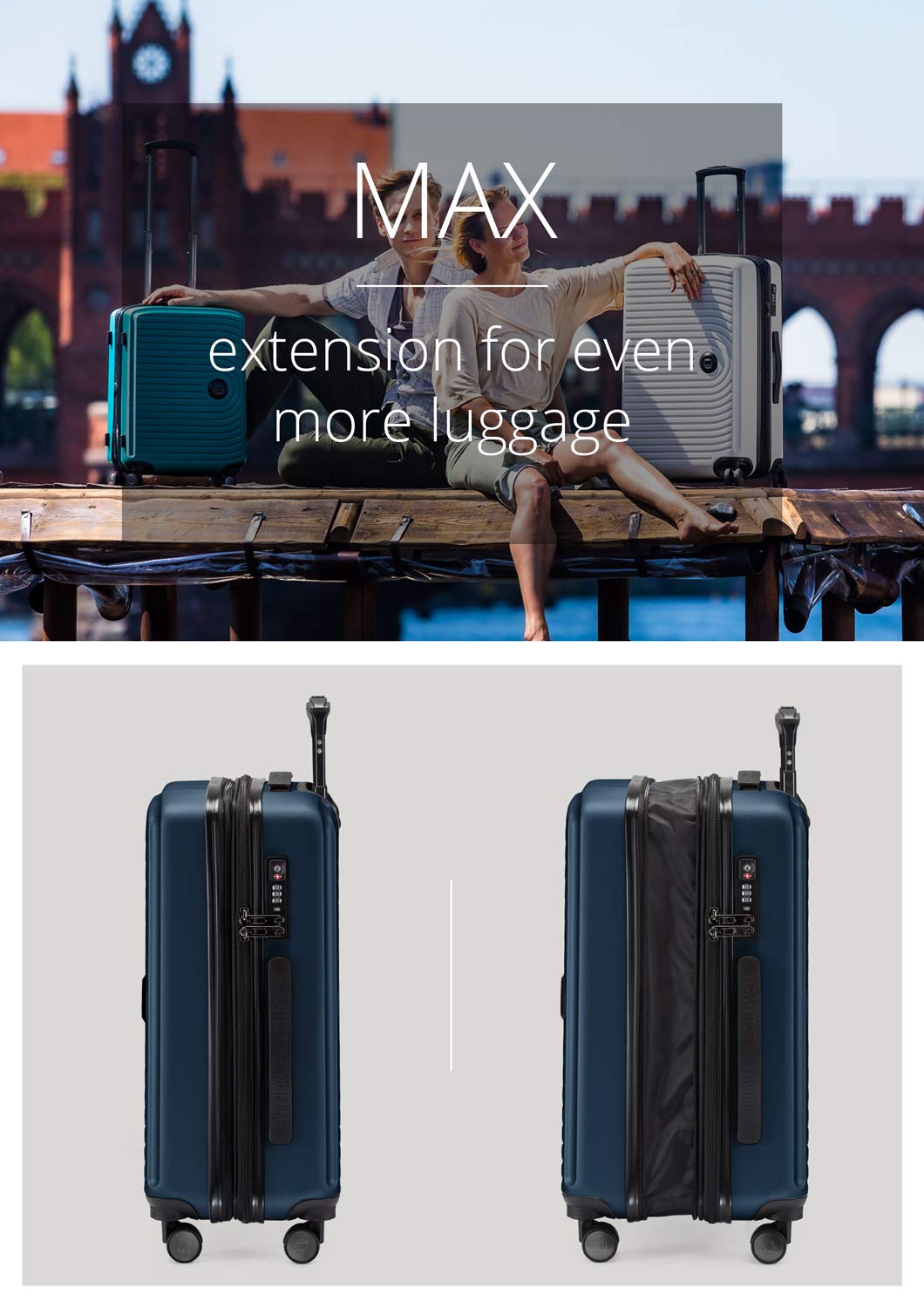 HAUPTSTADTKOFFER Mitte - Equipaje de Mano 55x40x23, TSA, 4 Ruedas, Maleta de Viaje, Rígida, con Ruedas, de Mano, de Cabina, Azul Oscuro - 5