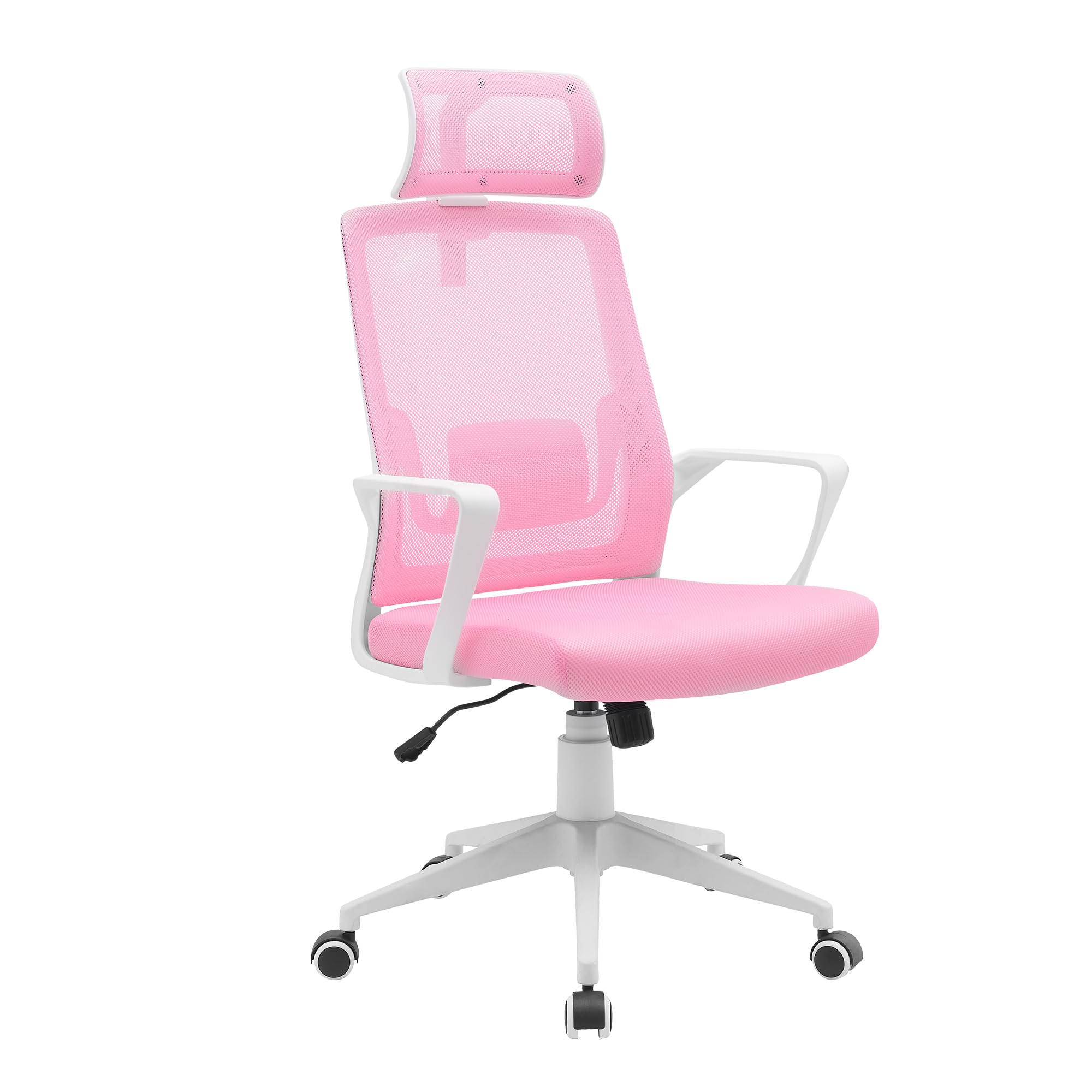 Mars Gaming MGC-ERGOLITE, Silla Gaming Ergonómica, Respaldo Malla Transpirable, Reposacabezas Ajustable y Soporte Lumbar, Altura Regulable y Asiento Acolchado, Pistón Gas Clase 3, Acero, Rosa