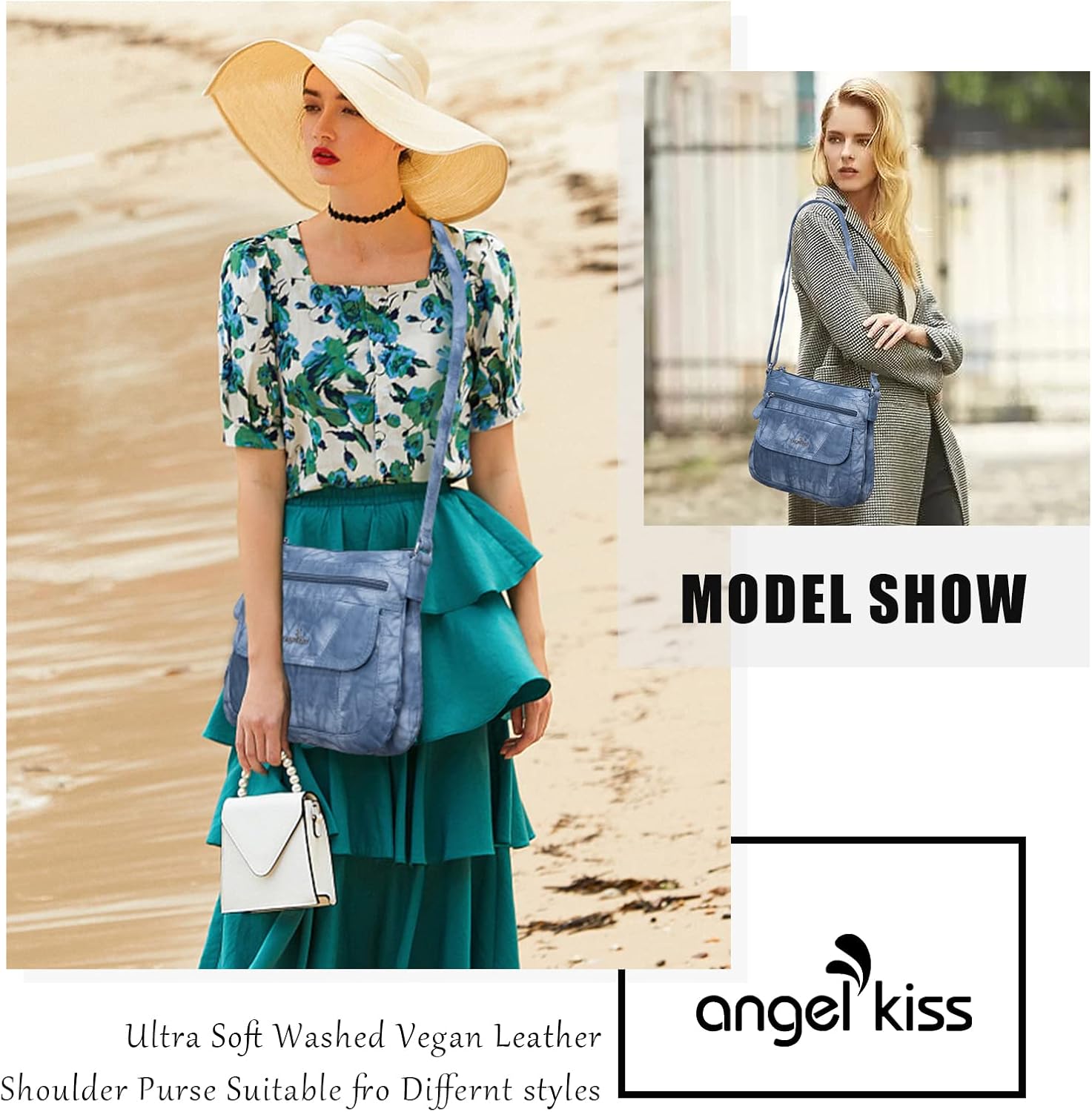 Angelkiss Small Womens Crossbody Bag Leather Shoulder Purse for Women Hobo Bag with Adjustable Shoulder Strap - Image 6