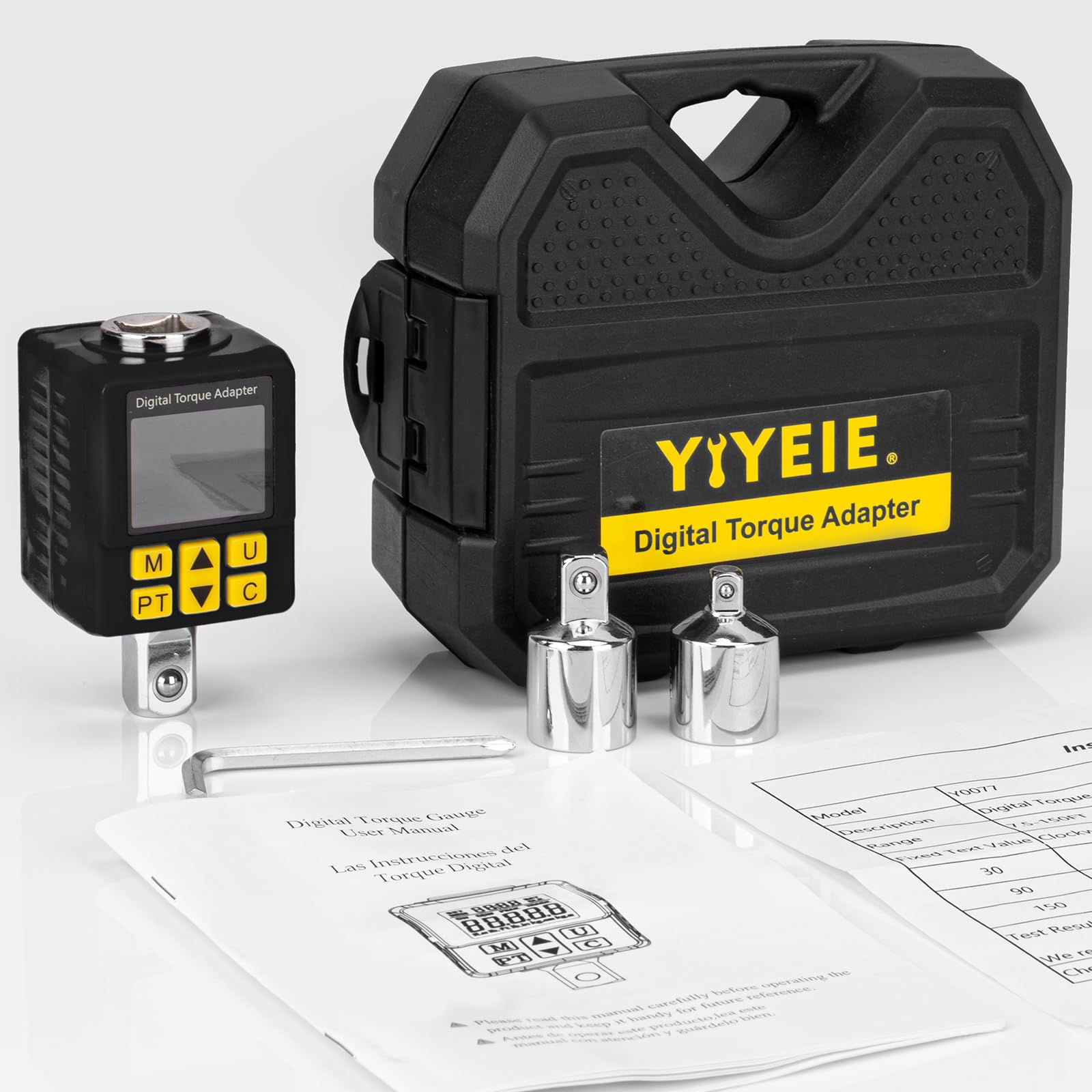 YIYEIE 1/2" Drive Digital Torque Adapter, (±1% Accuracy, 5-100Ft-lb), Smart Alert, Torque Wrench Digital Calibration Tool with Color Display, Torque Meter for Auto, Moto& Home Repairs(135N.m) — Amazon image 8
