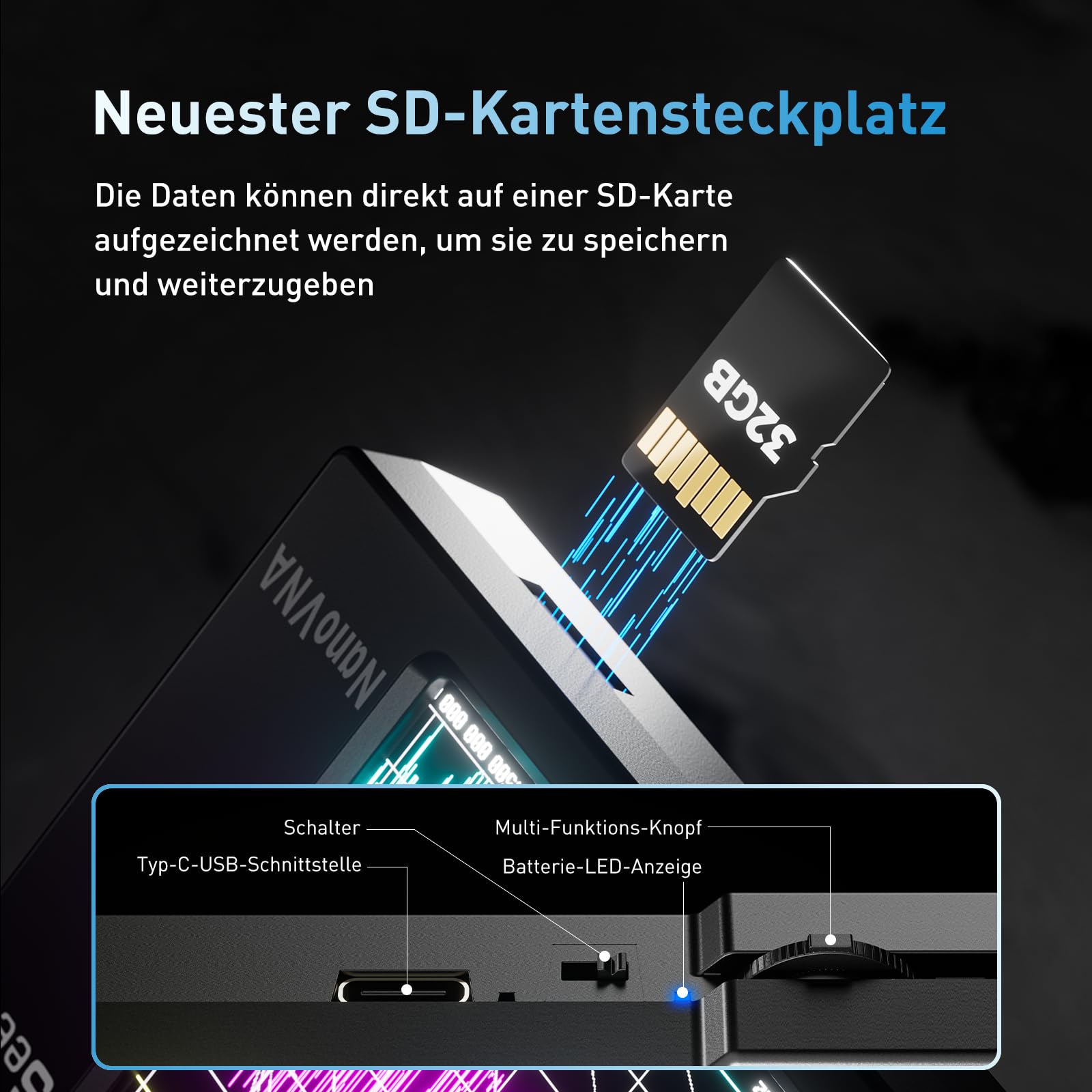 Seesii NanoVNA-H Antennenanalysator, 2,8 Zoll Vektor Netzwerk Analysator 10 KHz - 1,5 GHz MF HF VHF UHF Messung von S Parametern, Spannungs Stehwellen Verhältnis, Phase, Unterstützung SD Karte