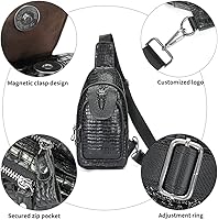 Vista 156 de LUKZIJAES Bolso bandolera de cuero genuino para hombre marrón (#1-Brown)