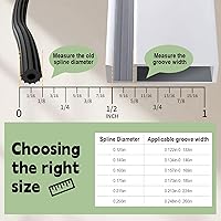 Vista 2 de FLYZZZ Cordón para Mosquitero 0.125" (1/8"), 100 pies SOLO para Ranuras Estrechas NO para Todas las Ventanas Estándar (Ver Guía en la Imagen #2)