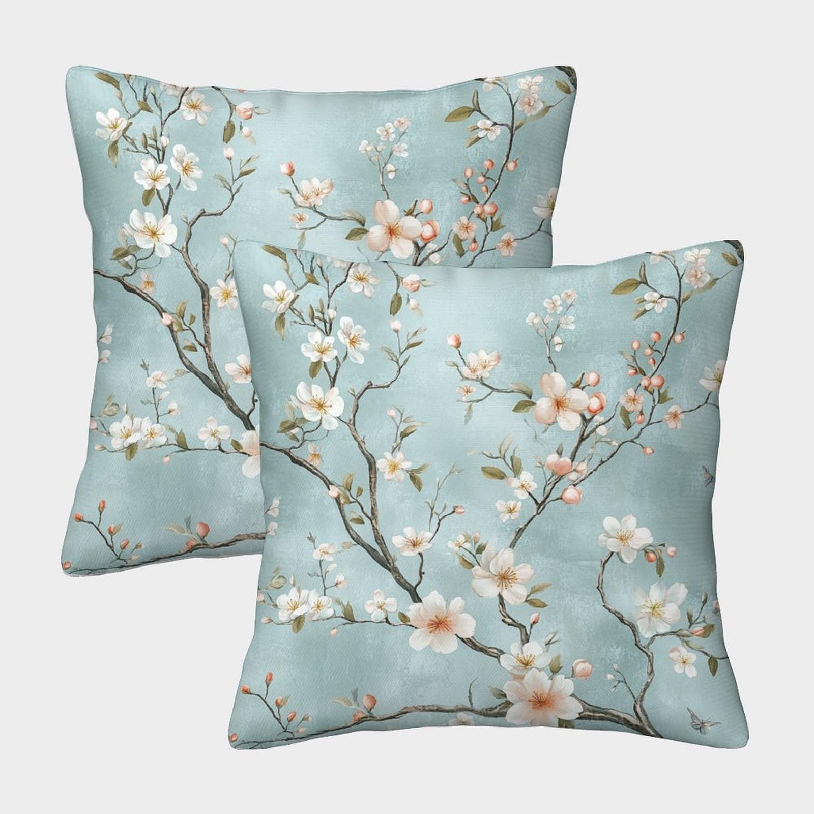 kaiyun 2 Pack Plant Illustration Pillow Case 40x40cm 3D Printing Vine Branches Floral Elements Cushion Cover,home Decoration Sofa Cushion