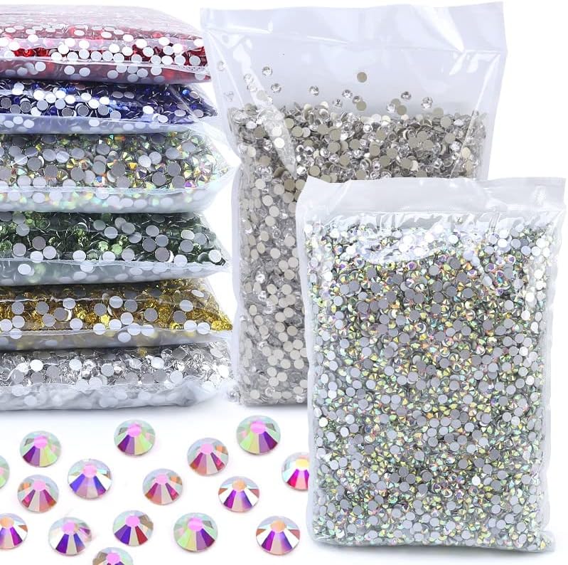 1440-14400Pcs/Packs Ss3-Ss50 Crystal Ab 3D Nail Art Decoration Rhinestones Glue On Flatback Clothing DIY Rhinestone