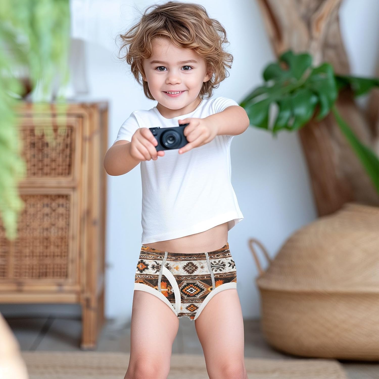 visesunny Boys Training Underwear Traditional Inca Brown Symbol Breathe Cotton Potty Briefs Size 2T-8Y for Toddler